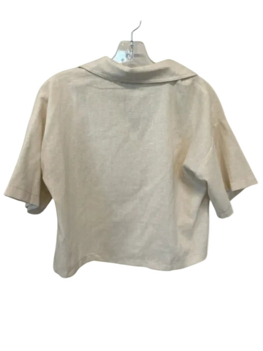 Idem Ditto Size S Off White Cotton Blend Collar Buttons Short Sleeve Shirt Off White / S
