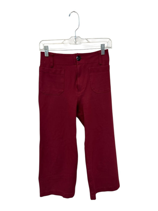 Maeve Size 25 Burgundy Viscose Front & Back Pockets Wide Leg Belt loops Pants Burgundy / 25