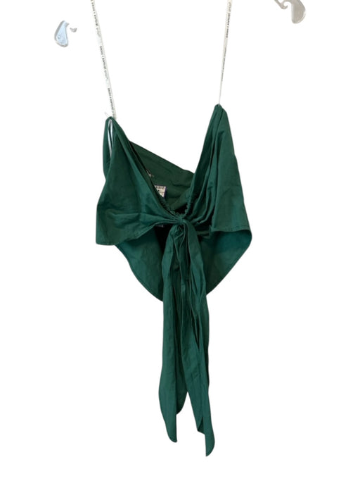 Young Fab & Broke Size S Forest Green Cotton Strapless Back Tie Top Forest Green / S