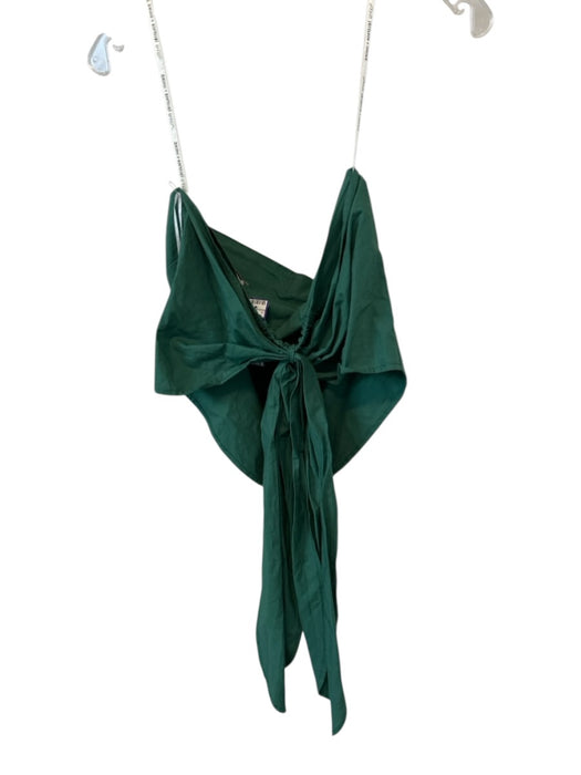 Young Fab & Broke Size S Forest Green Cotton Strapless Back Tie Top Forest Green / S