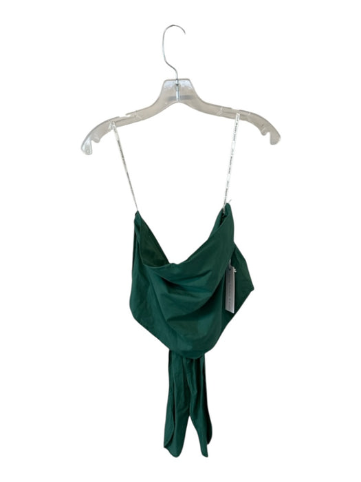 Young Fab & Broke Size S Forest Green Cotton Strapless Back Tie Top Forest Green / S