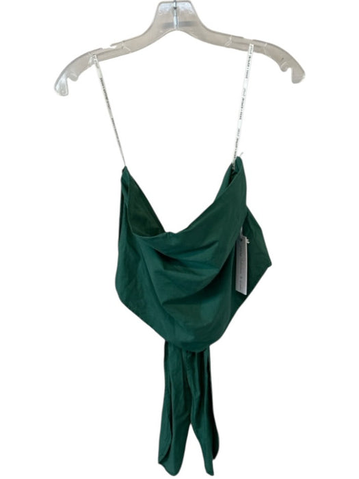 Young Fab & Broke Size S Forest Green Cotton Strapless Back Tie Top Forest Green / S
