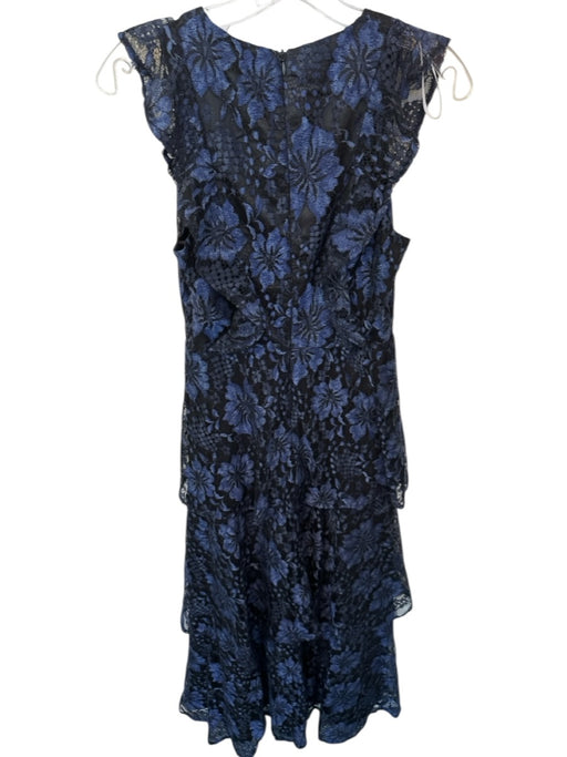 Lulus Size XS Black & Navy Lace Sleeveless Back Zip V Neck Gown Black & Navy / XS