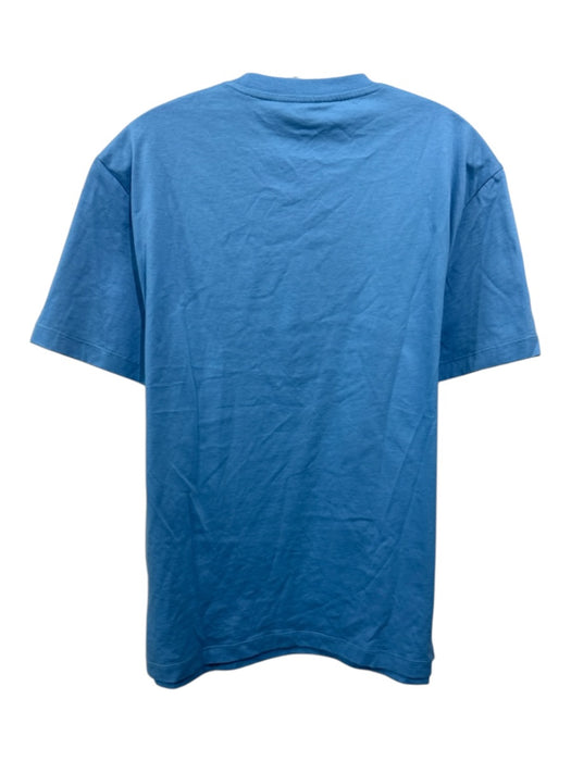 Versace Size S Light Blue & White Cotton logo T shirt Crew Men's Short Sleeve Light Blue & White / S