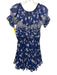 Misa Size S Blue, Purple, Multi Viscose floral print Ruffled Short Sleeve Dress Blue, Purple, Multi / S