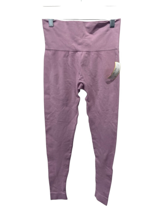 Set Active Size M Purple Nylon Elastic Waist Ribbed Detail Sleeveless Pant Set Purple / M