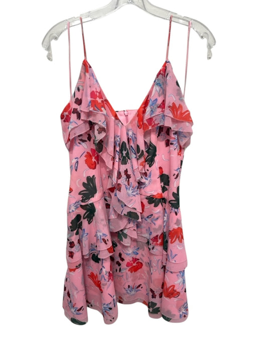 C/Meo Collective Size L Pink, Orange, White Polyester floral print Ruffle Dress Pink, Orange, White / L