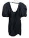 Frame Size XS Black Viscose & Linen Short Balloon Sleeve Scoop Neck Dress Black / XS
