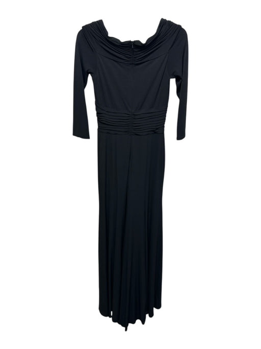 Tadashi Size XS Black Acetate Blend Zip & Hook Closure Off Shoulder slit Gown Black / XS