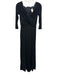 Tadashi Size XS Black Acetate Blend Zip & Hook Closure Off Shoulder slit Gown Black / XS