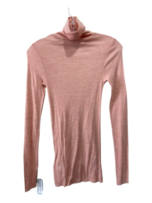 COS Size XS Pale Pink Wool Turtleneck Long Sleeve Heathered Top Pale Pink / XS