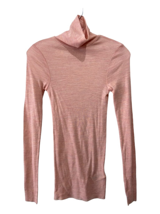 COS Size XS Pale Pink Wool Turtleneck Long Sleeve Heathered Top Pale Pink / XS