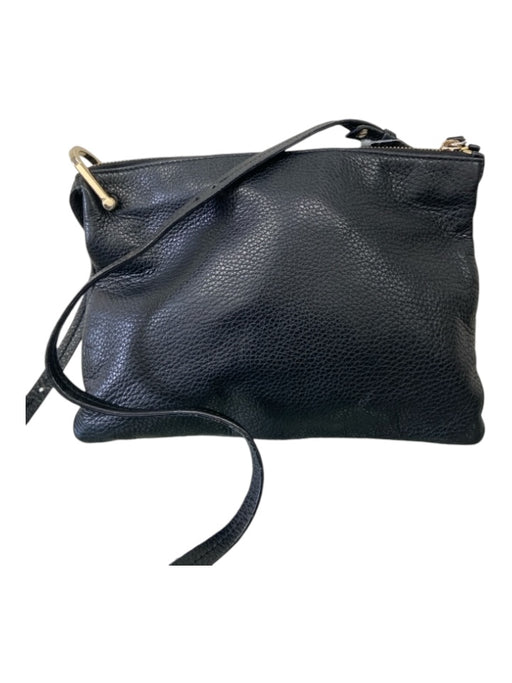 & Other Stories Black Leather Crossbody Gold Hardware Top Zip Bag Black / S