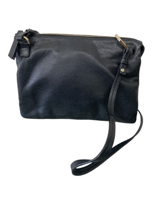 & Other Stories Black Leather Crossbody Gold Hardware Top Zip Bag Black / S