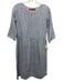 Pyne & Smith Size XS Blue & White Cotton & Linen Vertical Stripes Pockets Dress Blue & White / XS