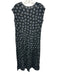 Ese O Ese Size S Navy, Yellow & Green Viscose Sleeveless Floral V Neck Dress Navy, Yellow & Green / S