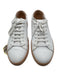 Everlane White & Pink Leather Round Toe lace up Rubber Sole Low Top Sneakers White & Pink