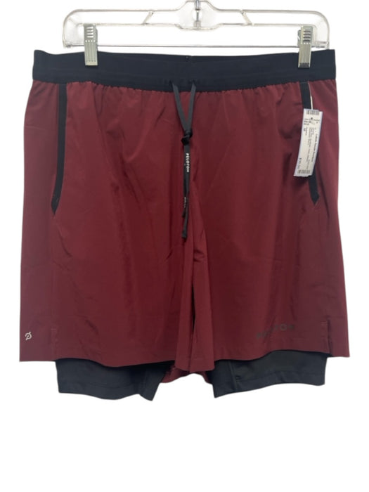 Peloton Size M Dark Red Synthetic Solid Athletic Men's Shorts Dark Red / M