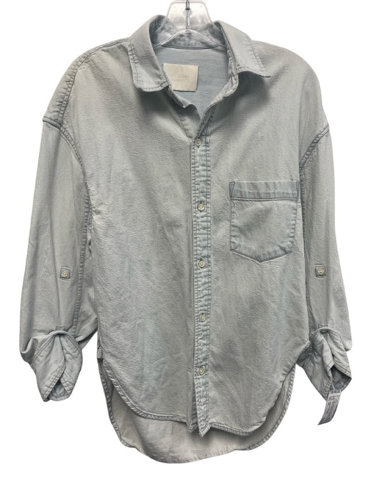 Citizens of Humanity Size XS Light Wash Cotton Chambray Long Sleeve Top Light Wash / XS