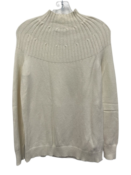 By Anthropologie Size XS Cream White Viscose Blend Ribbed Knit High Neck Sweater Cream White / XS