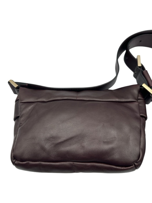 ALLSAINTS Dark Maroon Lamb leather Zip Close Puffy Adjustable Strap Shoulder Bag Dark Maroon