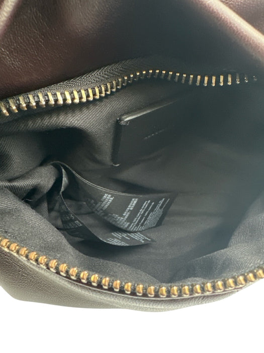 ALLSAINTS Dark Maroon Lamb leather Zip Close Puffy Adjustable Strap Shoulder Bag Dark Maroon