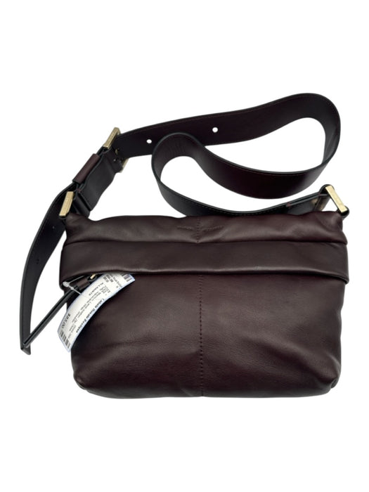 ALLSAINTS Dark Maroon Lamb leather Zip Close Puffy Adjustable Strap Shoulder Bag Dark Maroon