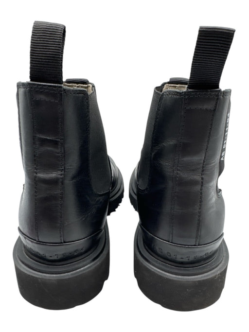 ALLSAINTS Shoe Size 39 Black Leather Upper Lug Sole Elastic Sides Ankle Boots Black / 39