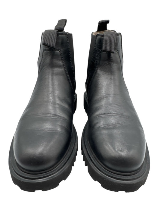 ALLSAINTS Shoe Size 39 Black Leather Upper Lug Sole Elastic Sides Ankle Boots Black / 39