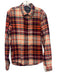Scotch & Soda Size M Orange & Purple Cotton Blend Plaid Men's Long Sleeve Shirt Orange & Purple / M