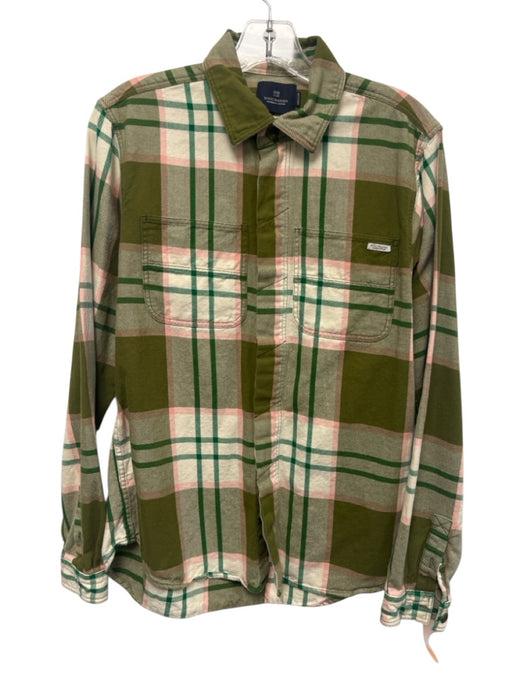 Scotch & Soda Size M Green & Pink Cotton Blend Plaid Flannel Long Sleeve Shirt Green & Pink / M
