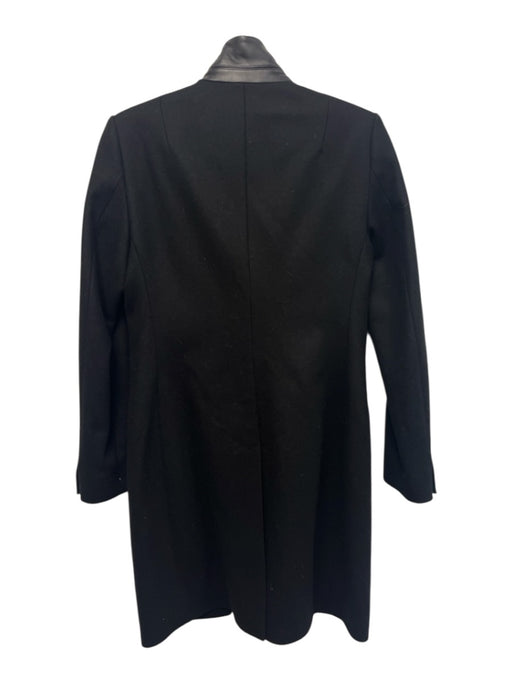 ALLSAINTS Size 4 Black Wool Blend Lamb Leather Long Sleeve One Button Coat Black / 4