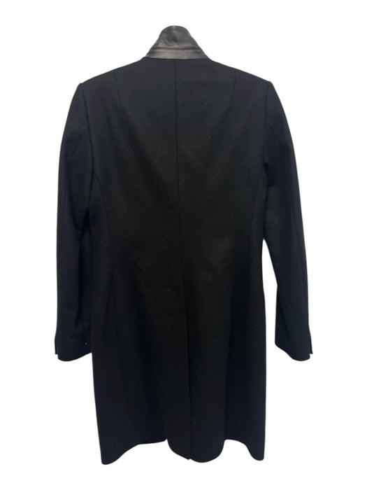 ALLSAINTS Size 4 Black Wool Blend Lamb Leather Long Sleeve One Button Coat Black / 4