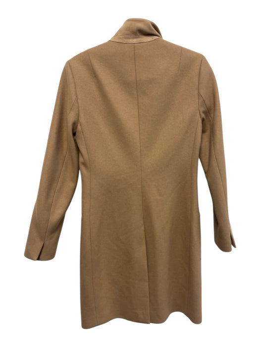 ALLSAINTS Size 4 Tan Brown Wool Blend Goat Skin One Button Welt Pocket Coat Tan Brown / 4