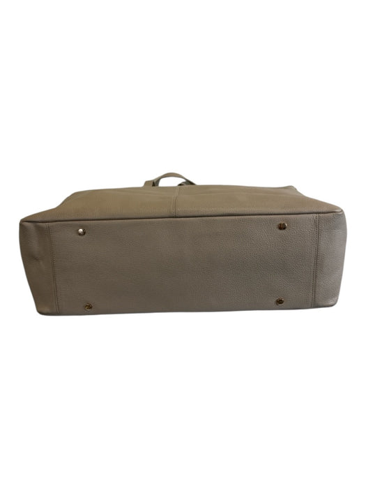 Quince Beige Leather Zip Detail Top Handle Side Pockets Duffle Bag Beige / Large