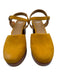 Mabel & Moss Shoe Size 38 Mustard Yellow Leather Upper Suede Ankle Strap Sandals Mustard Yellow / 38