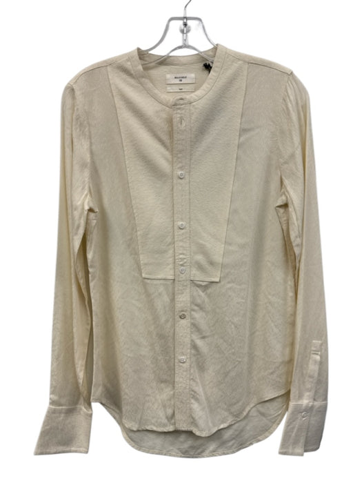Billy Reid Size XS Cream White Viscose Jacquard Button Up Long Sleeve Top Cream White / XS