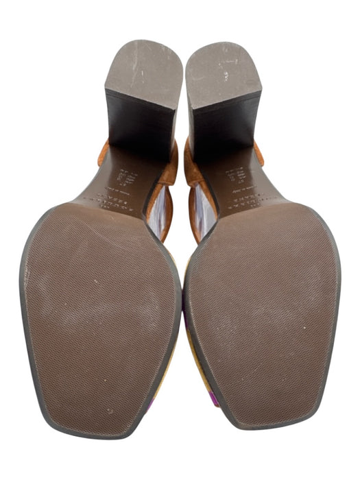 Sezane Shoe Size 37 Brown, Beige & Purple multi Leather Upper Suede Sandals Brown, Beige & Purple multi / 37