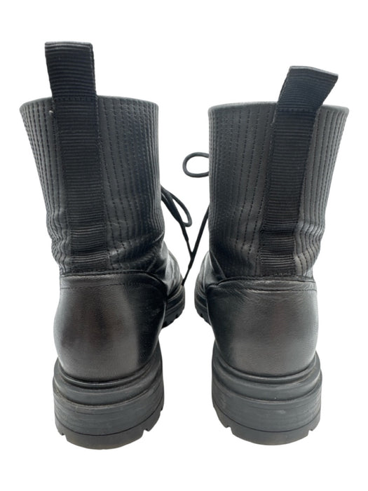 Sezane Shoe Size 39 Black Leather Upper Combat Lace Up Lug Sole Ankle Boots Black / 39