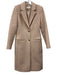 Reiss Size 4 Cream Pink Beige Wool Blend Button Front Darted Slit Pocket Coat Cream Pink Beige / 4