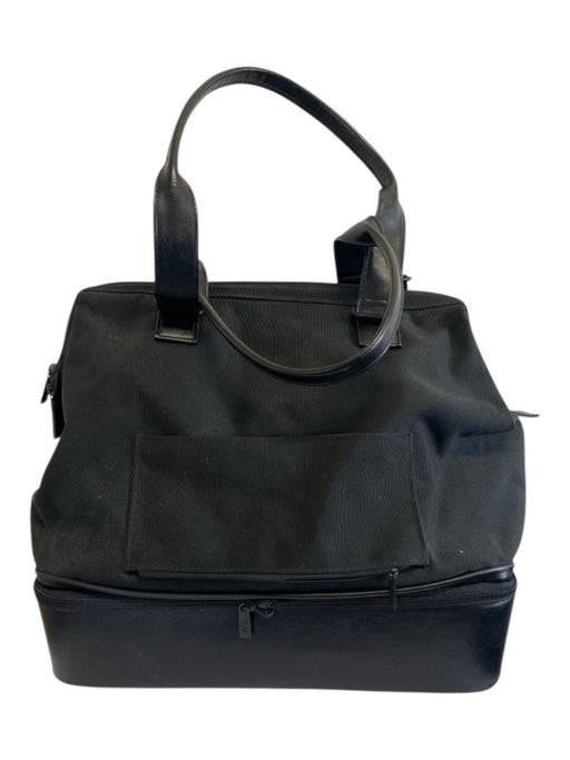 Beis Black Canvas Zip Close Multiple Pockets Multiple Straps Tote Bag Black / Mini