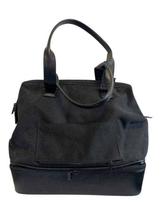 Beis Black Canvas Zip Close Multiple Pockets Multiple Straps Tote Bag Black / Mini
