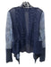 Alberto Makali Size S Blue Polyester Perforated Zebra Print Open Front Sweater Blue / S