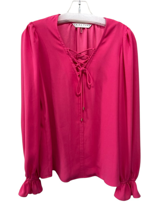 Trina Turk Size S Pink Polyester Tie Detail Top Pink / S
