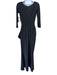 Chiara Boni Size 6 Black Polyamide & Elastane 3/4 Sleeve Ruched Gown Black / 6