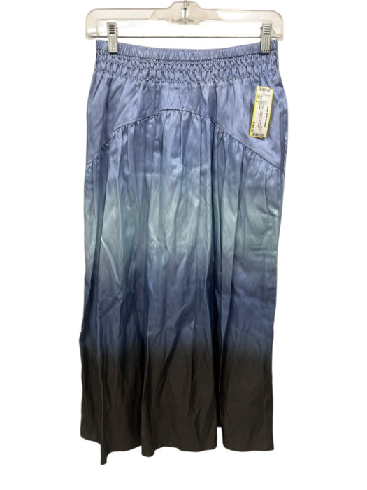 Vince Size 2 Blue & Multi Cotton & Polyester Elastic Waist Ombre Gathered Skirt Blue & Multi / 2