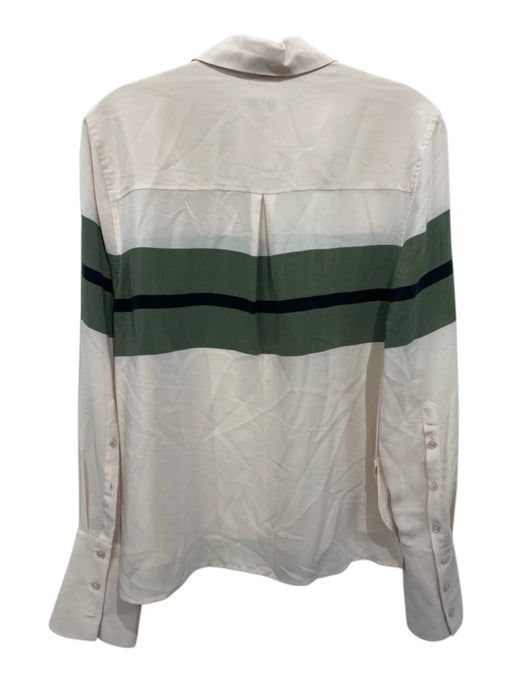 Equipment Femme Size M Pink & Multi Silk Button Up Long Sleeve Chest Pocket Top Pink & Multi / M