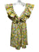 For Love & Lemons Size S Yellow, Purple & Green Viscose Blend Floral Dress Yellow, Purple & Green / S