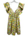 For Love & Lemons Size S Yellow, Purple & Green Viscose Blend Floral Dress Yellow, Purple & Green / S