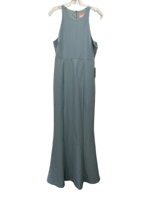 Mumu Size M Slate Blue Polyester Sleeveless Back Zip Darted Seam Detail Gown Slate Blue / M